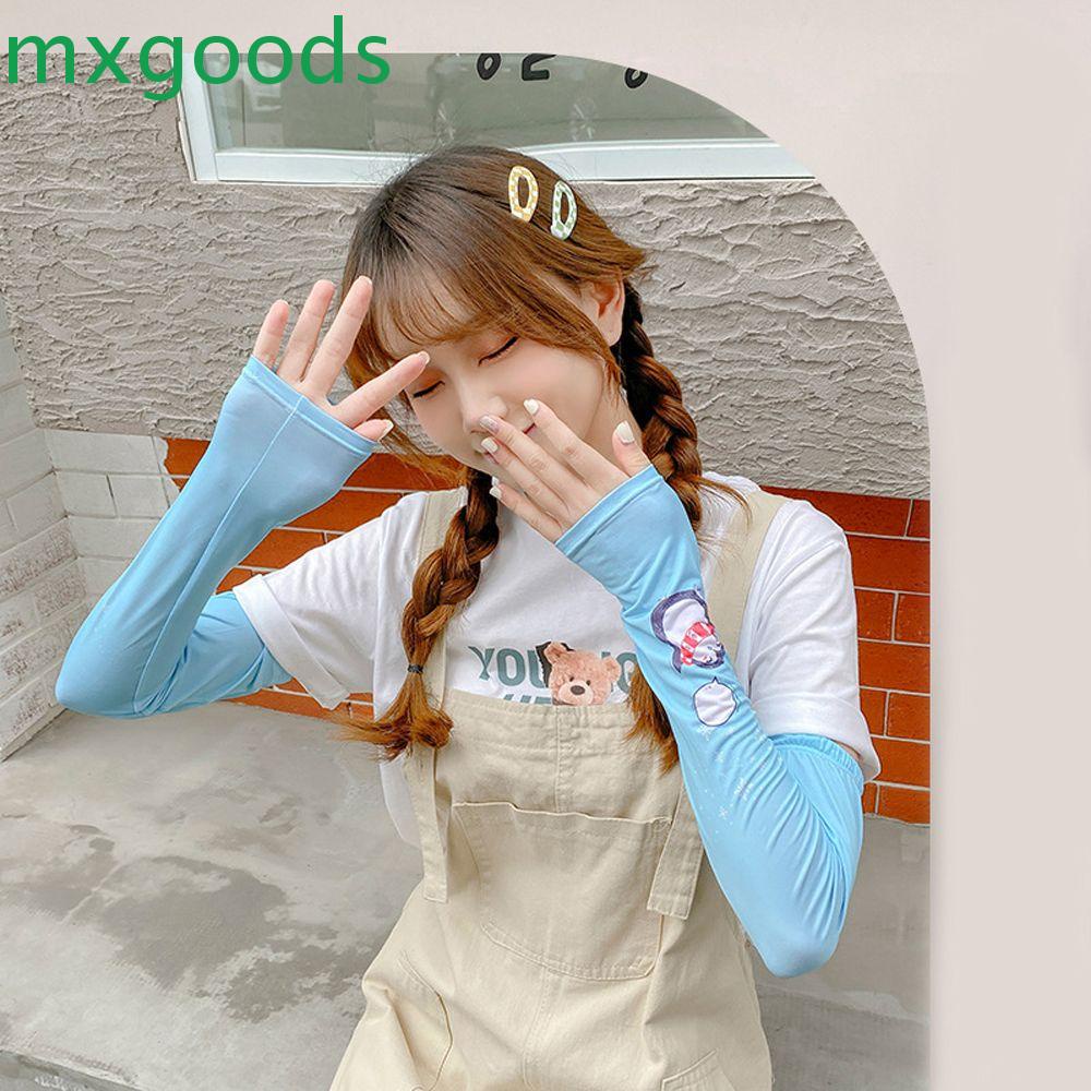 MXGOODS Vỏ Bọc Cánh Tay Bằng Lụa Lạnh Co Giãn Thoáng Khí Chống Nắng Khi Lái Xe Cho