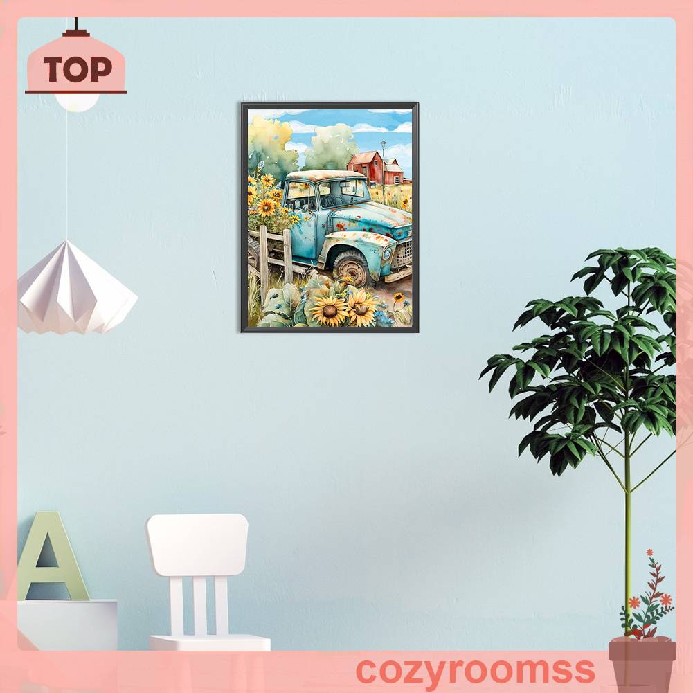 Tranh Đính Đá Kim Cương Toàn Bộ 5D DIY Hình Máy Kéo