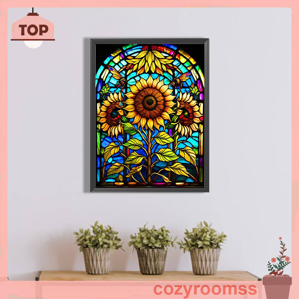 Tranh Đính Đá Kim Cương Toàn Bộ 5D DIY Hình Vẽ Hoa Hướng Dương