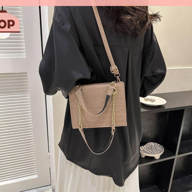 Túi Xách Da PU Vân Đá Phối Dây Xích Thời Trang Sang Trọng Cho Nữ