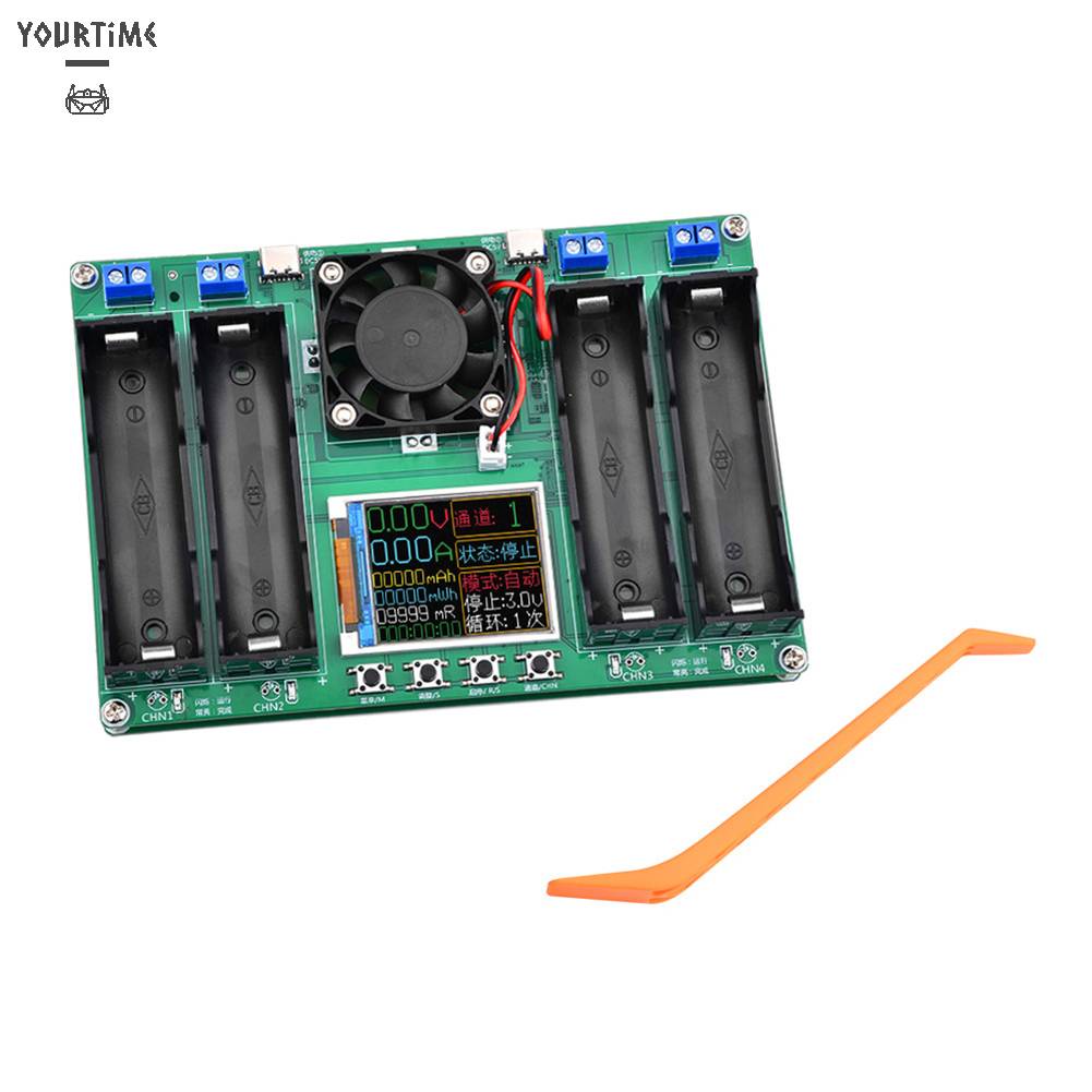 Mô Đun Kiểm Tra Dung Lượng Pin 18650 4 Kênh Loại C Có Màn Hình LCD