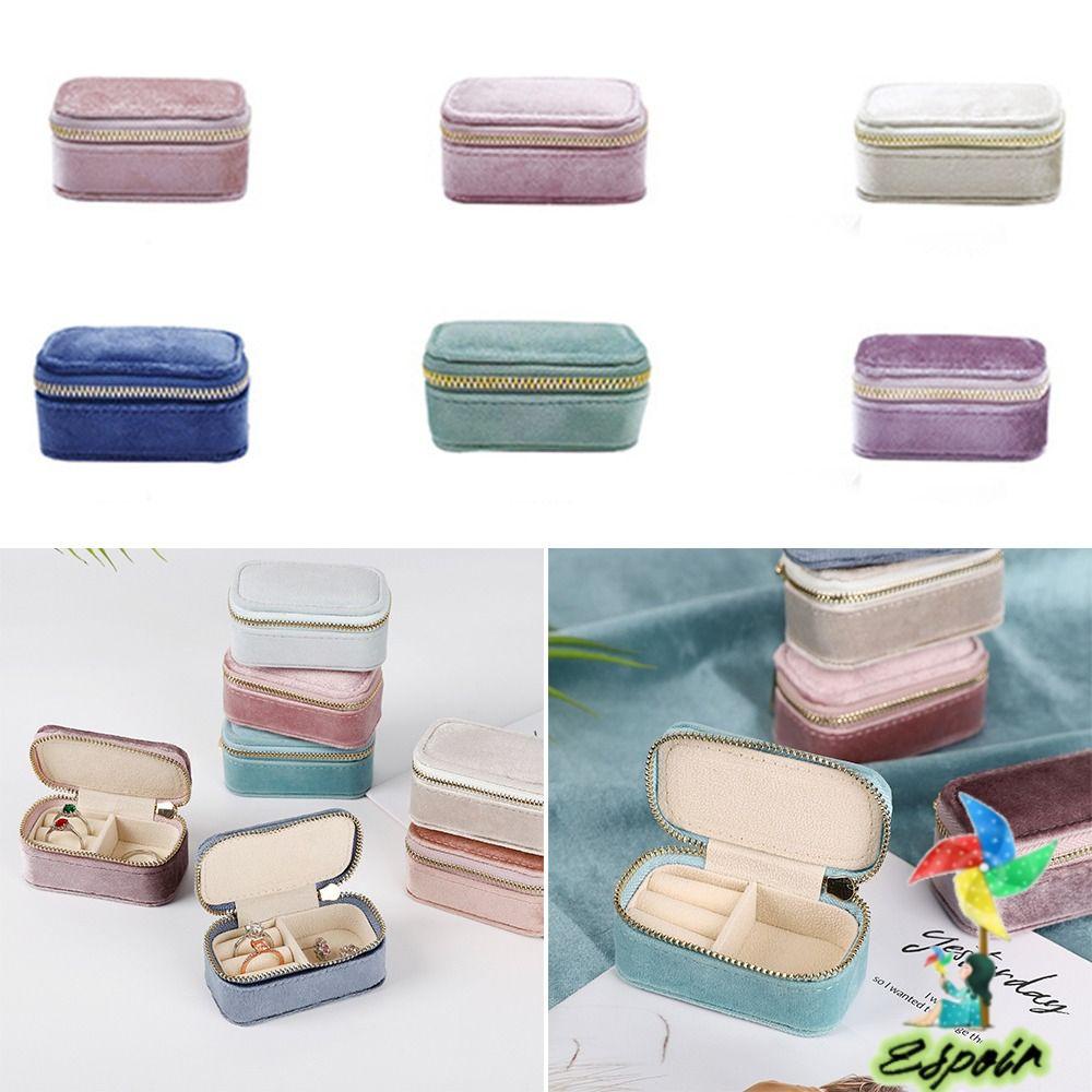 ESPO Hộp Đựng Trang Sức Du Lịch Mini Bằng Vải Nhung Sang Trọng Ốp