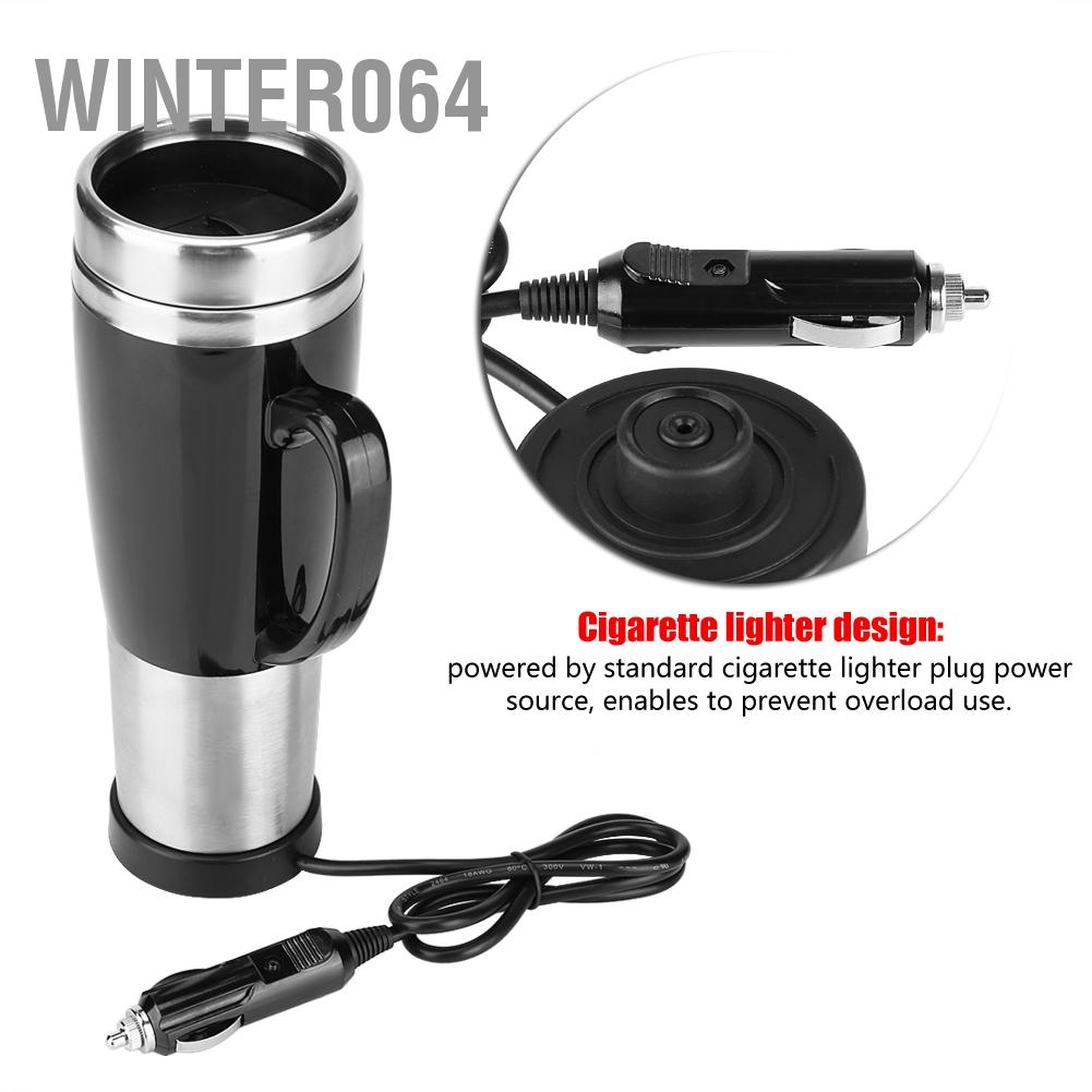 Winter064 Xe Ô Tô Điện Inox Làm Nóng Cốc Cà Phê Trà Tập Uống Đen Cho Du Lịch Mùa Đông