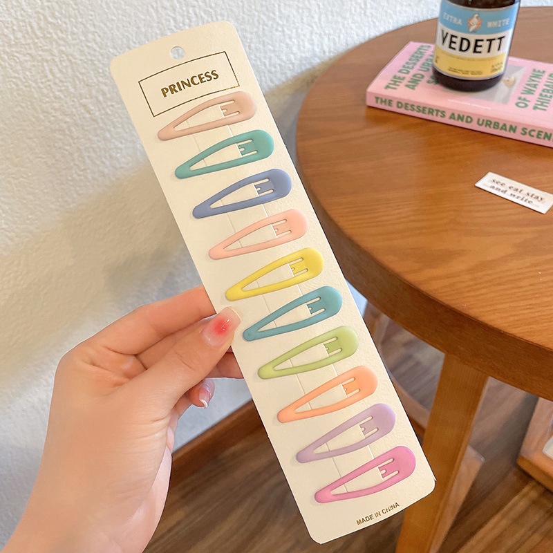 Set 10 Kẹp Tóc Trơn Màu Xinh Xắn Dành Cho Bé Gái