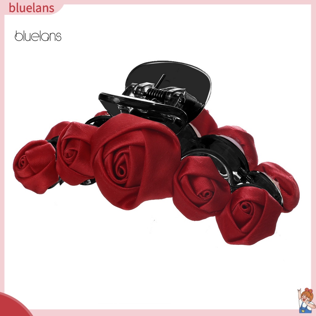 Bluelans Kẹp Tóc Hoa Hồng Vải Mềm Mại Siêu Nhẹ Không Trượt Thời Trang Cho Nữ