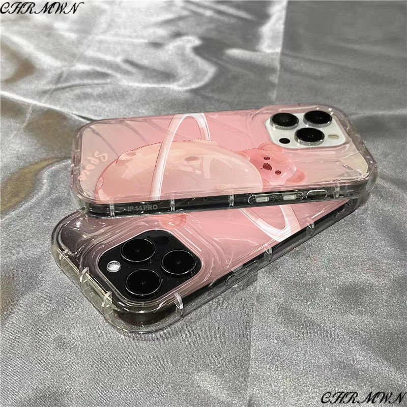 Ốp Điện Thoại Mềm Trong Suốt Hình Gấu Và Hành Tinh Cho iPhone14promax 1312 / 11 7 / 8plus xr / sins 99VN