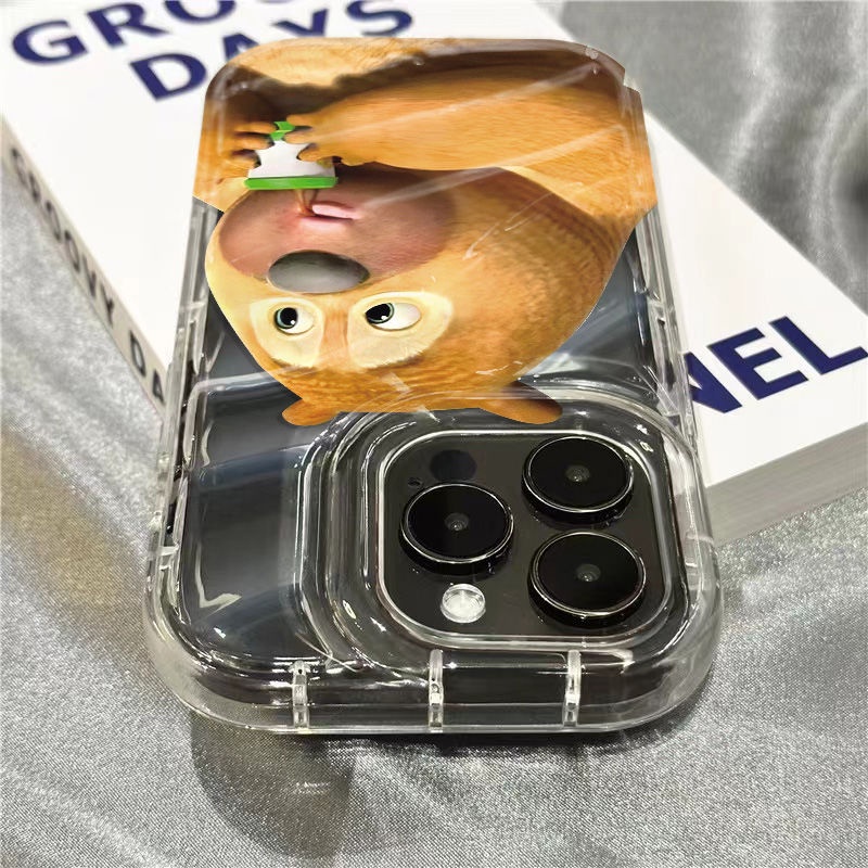 Ốp Điện Thoại Mềm Trong Suốt Họa Tiết Hai Chú Gấu Dễ Thương Cho iPhone 11 14Promax Xr7 SD49 13128