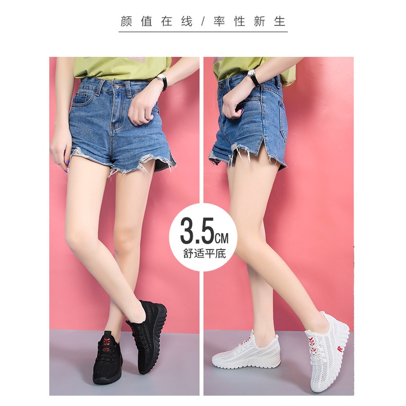 Giày Thể Thao Đế Mềm Siêu Nhẹ Phối Lưới Thoáng Khí Thời Trang Cho Nữ
