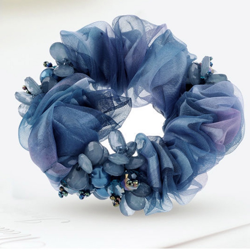 Ygt Dây Buộc Tóc Đuôi Ngựa Bằng Da Đính Pha Lê Phong Cách Hàn Quốc Dành Cho Nữ