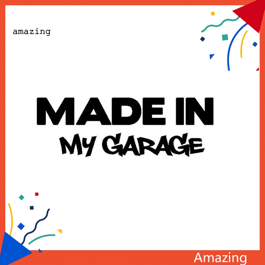 Đề Can Phản Quang In Chữ Made In My Garage Trang Trí Thân Xe Hơi / Xe Máy