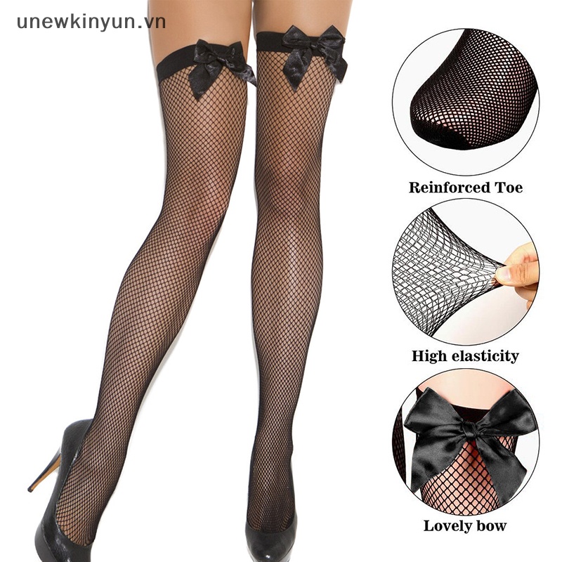 Vớ Lưới Dài Qua Gối Đính Nơ Thời Trang Dự Tiệc Cho Nữ