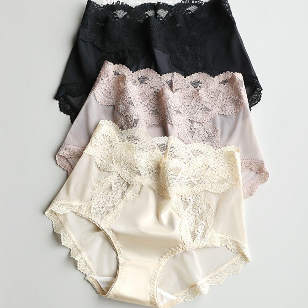 MIQUEL Quần Lót Lụa Satin Mềm Mại Thoáng Khí Phối Ren Gợi Cảm Cho Nữ