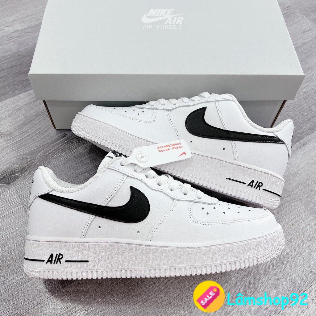 Giày AF1 trắng Vệt đen, Giày thể thao airforce one trắng Móc Đen Hàng Chuẩn Cao Cấp, Full Bill box full size 36-43