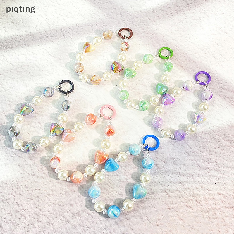 Piqt Móc Khóa Ba Lô / Túi Xách Trang Trí Hạt Màu Kẹo Hình Hoa Dễ Thương Thích Hợp Làm Quà Tặng Cho Bạn Nữ