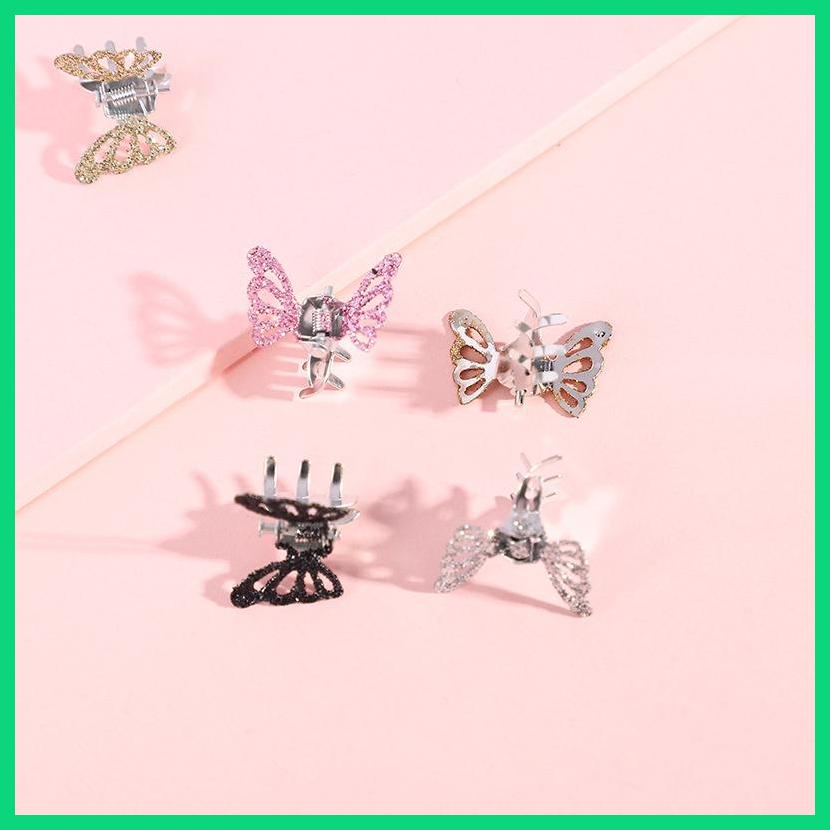 Kẹp Tóc Hình Bướm Mini Bằng Kim Loại Nhiều Màu Sắc Cho Bé Gái