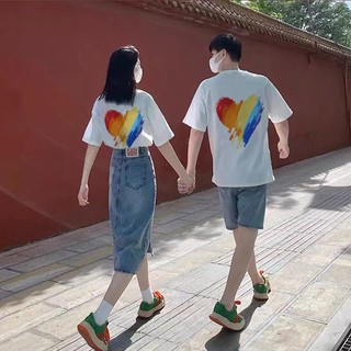 Áo Thun 100% Cotton Tay Ngắn Dáng Rộng Cổ Tròn Phong Cách Hàn Quốc Thời Trang Mùa Hè Cho Nam Và Nữ