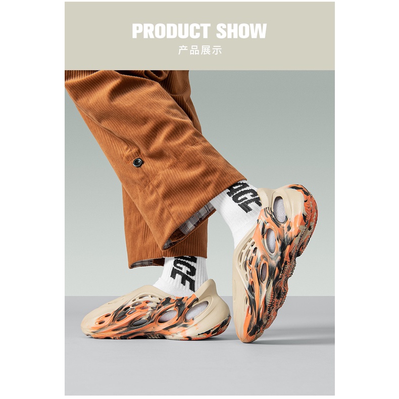 Giày Sandal Đục Lỗ Đế Mềm Size Lớn 47 Họa Tiết Rằn Ri Phong Cách Hàn Quốc Thời Trang Đi Biển Mùa Hè Cho Nam