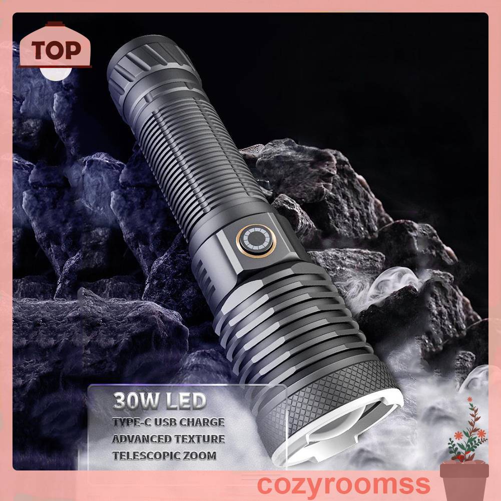 Đèn Pin 30W IPX4 Chống Thấm Nước IPX4 800LM Sạc USB Loại C