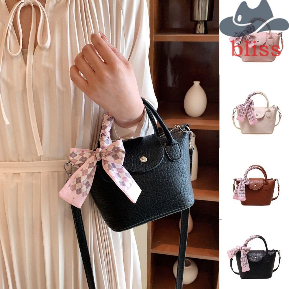 Túi Da Pu Đeo Chéo Mini Có Khóa Kéo Phối Khăn Lụa Thời Trang Cho Nữ