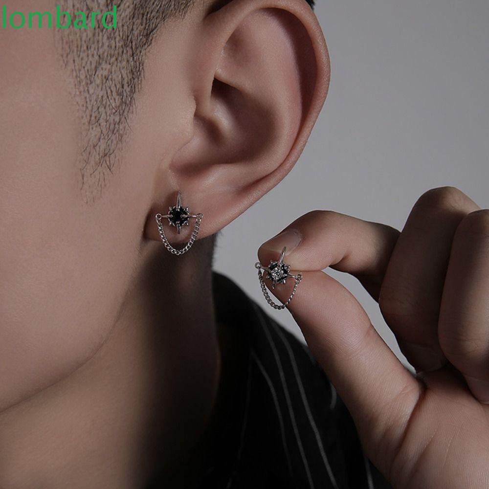 LOMBARD Bông Tai Thời Trang Hàn Quốc Đơn Giản Bằng Đồng Cá Tính Cho Nam