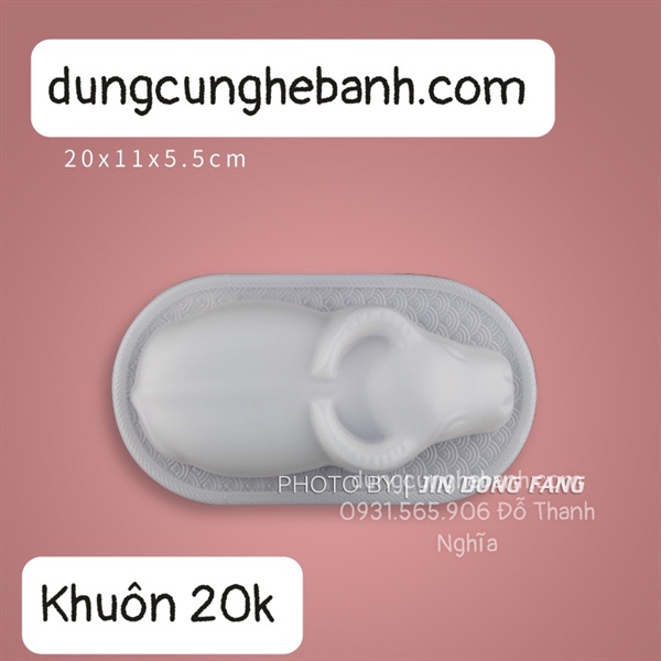 Khuôn Nhựa Con Trâu Khuôn rau câu con trâu to 17,5cm bằng nhựa mỏng