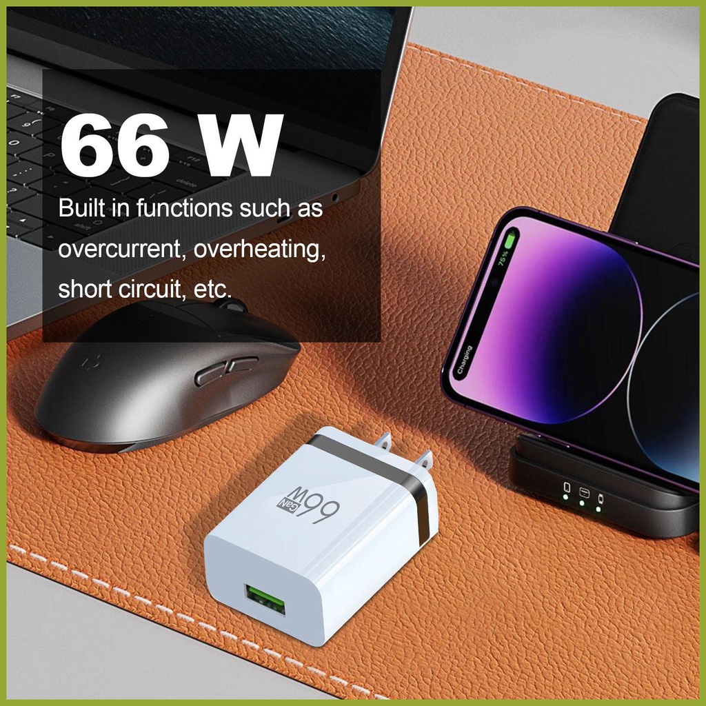 Phích Cắm Sạc Nhanh 66W Chuyên Dụng Cho Điện Thoại / Máy Tính Bảng / Laptop
