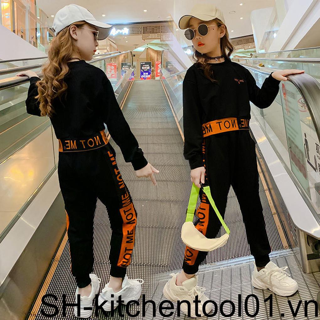 Bộ Áo Sơ Mi Cotton + Quần Dài Thể Thao Thời Trang Xuân Thu Cho Bé Gái