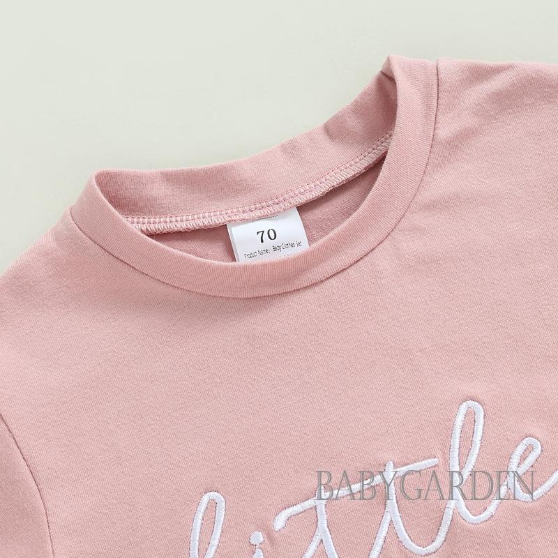 Áo Liền Quần Ngắn Tay Thêu Chữ Cho Bé 0-18 Tháng Tuổi