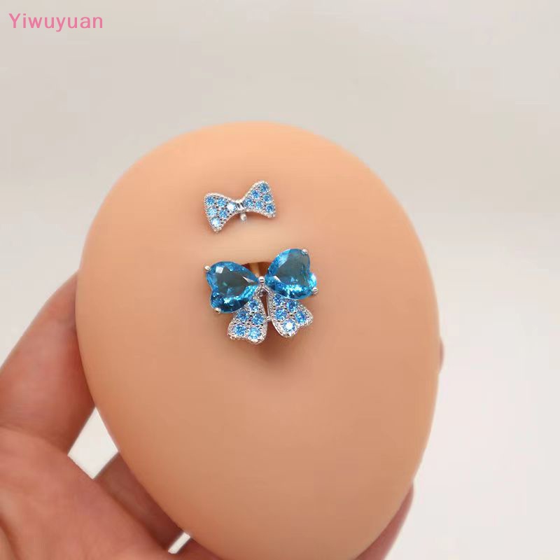 Khuyên Rốn Hình Nơ Đính Đá Zircon Thời Trang Mới Cho Nữ