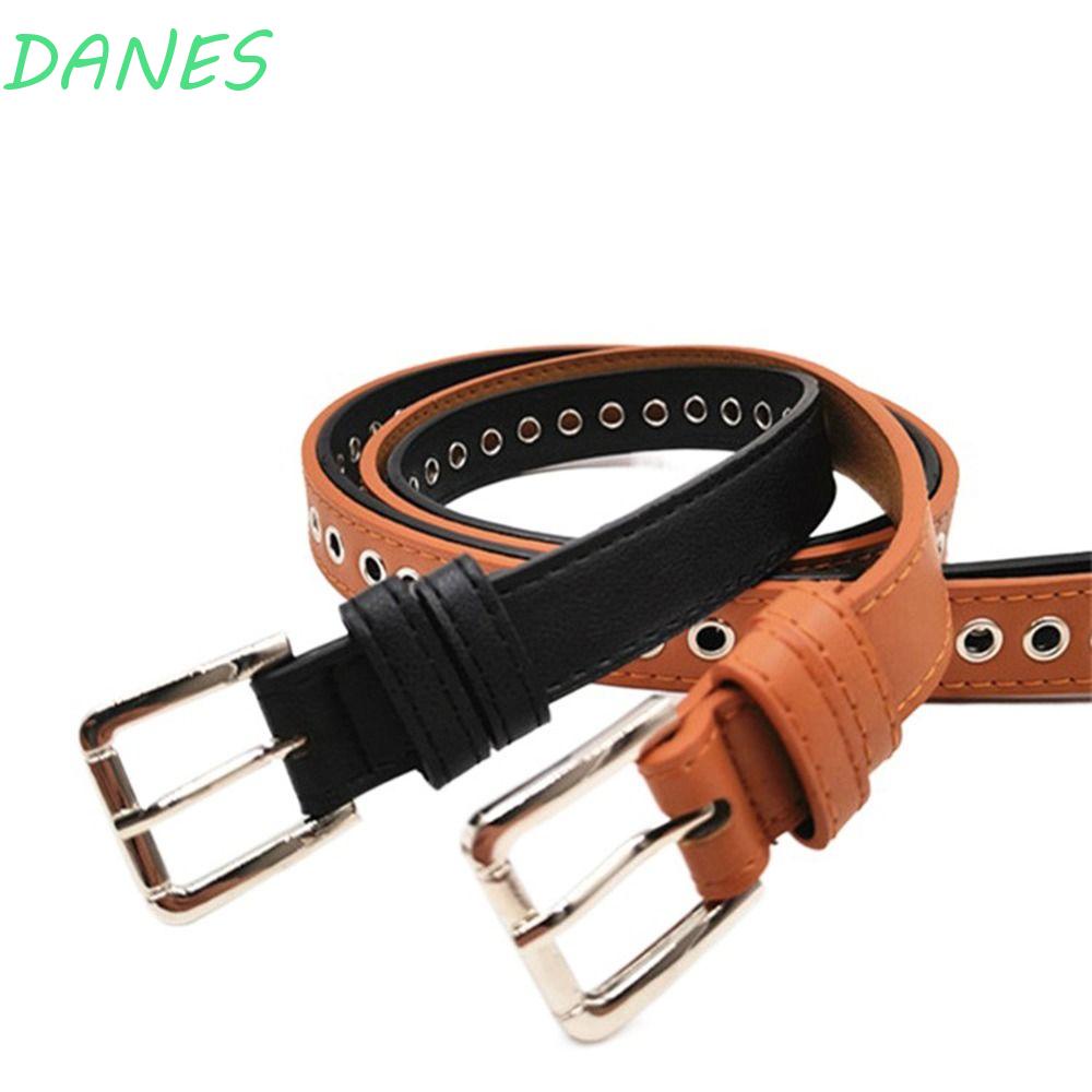 DANES Thắt Lưng Da PU Khóa Tròn Thời Trang Cổ Điển Sang Trọng Cho Nam Nữ