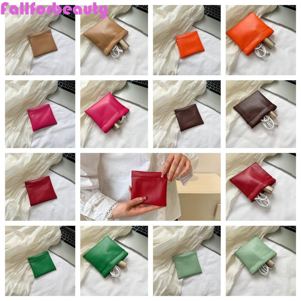 Túi Đựng Tiền Xu Mini Bằng Da PU Sức Chứa Lớn Tự Đóng Chống Rơi Cho Nam Và Nữ