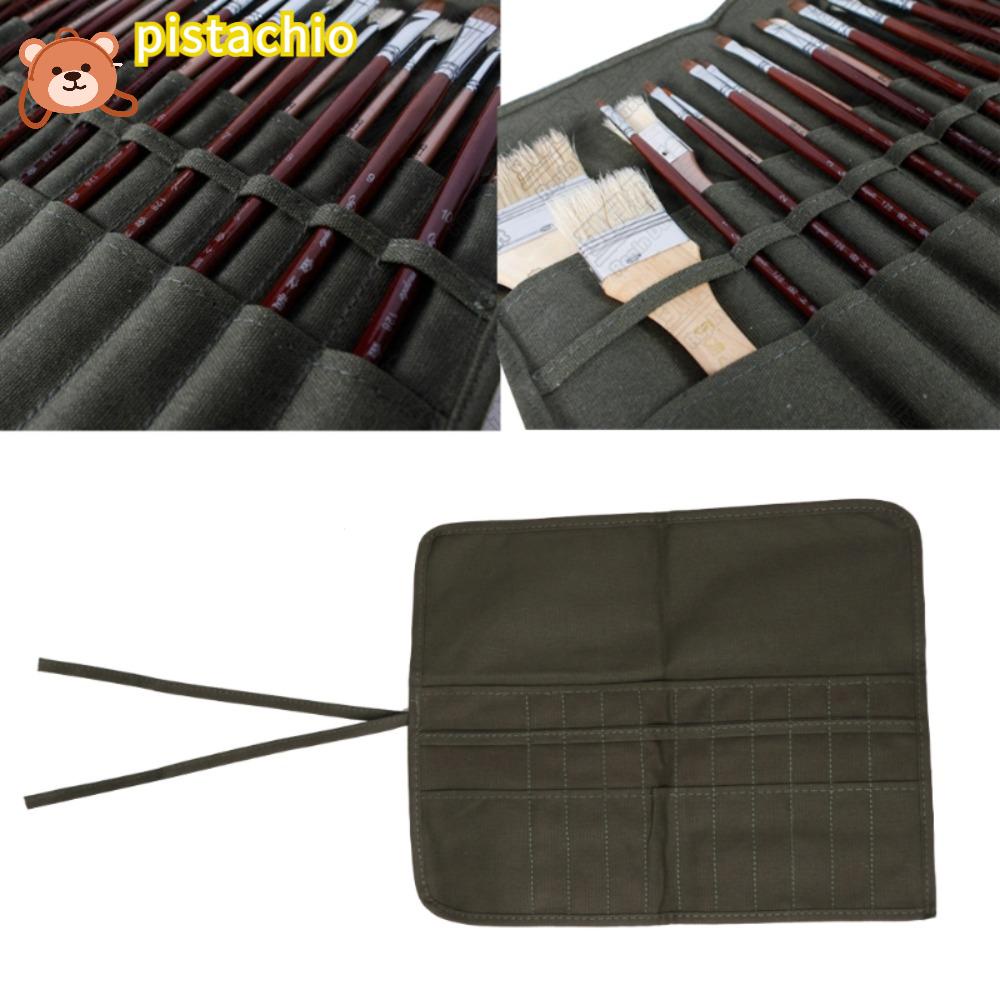 PISTA Túi Cuộn Vải Canvas Đựng Cọ Vẽ Màu Nước Tiện Dụng ​Túi Rút Dây Đựng Đồ Đa Năng Tiện Lợi