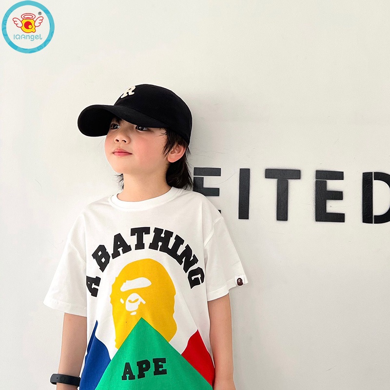 Áo Thun 100% cotton Tay Ngắn Nhuộm Màu Họa Tiết Hoạt Hình Thời Trang Mùa Hè Cho Bé Trai