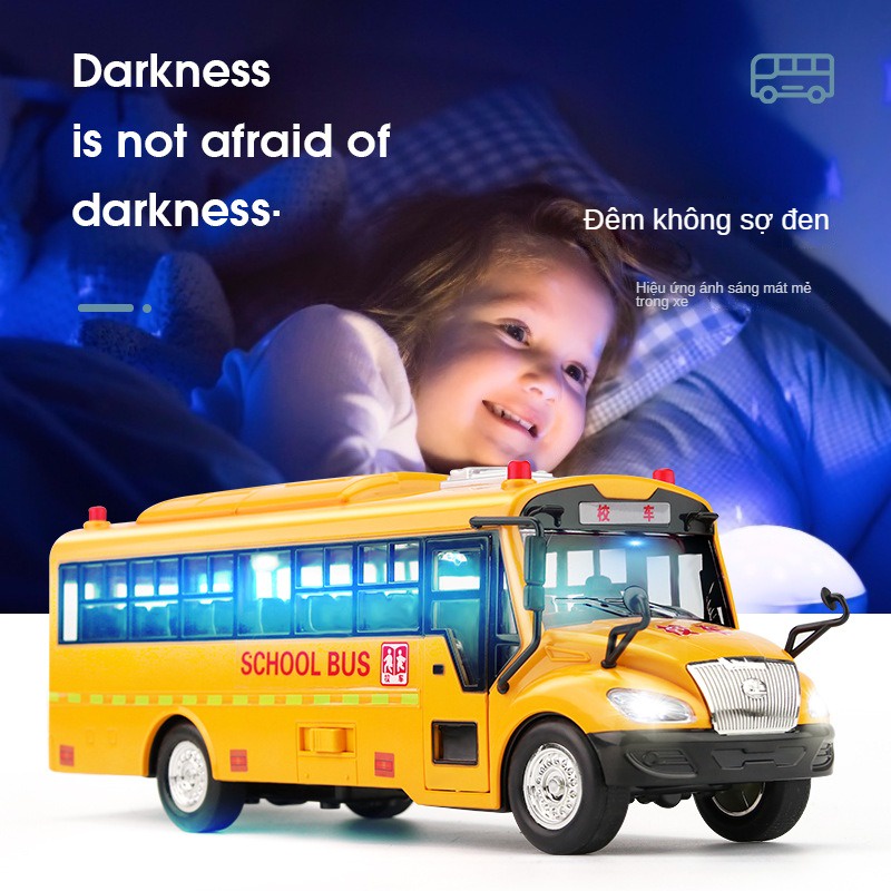 Xe Buýt Đồ Chơi Có Đèn Và Nhạc Giáo Dục Sớm Cho Bé Trai