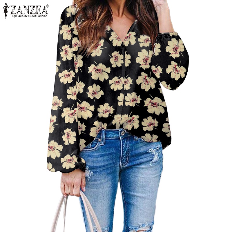 Zanzea Áo Nữ Tay Dài Cổ Chữ V Thời Trang Quyến Rũ