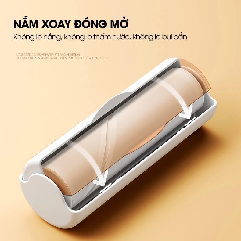 Con lăn dính tóc, lông thú cưng, bụi bông, bụi giấy cho quần áo tiện gọn nhanh chóng