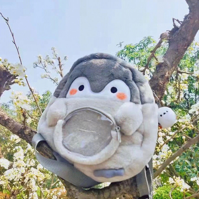 Balo Đi Học Hình Chim Cánh Cụt Hoạt Hình Nhồi Bông Đáng Yêu