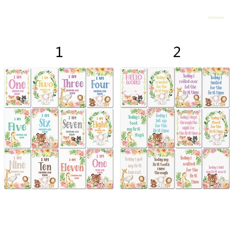 Bộ 12 Thẻ Đánh Dấu Cột Mốc Phát Triển Kỉ Niệm Cho Bé