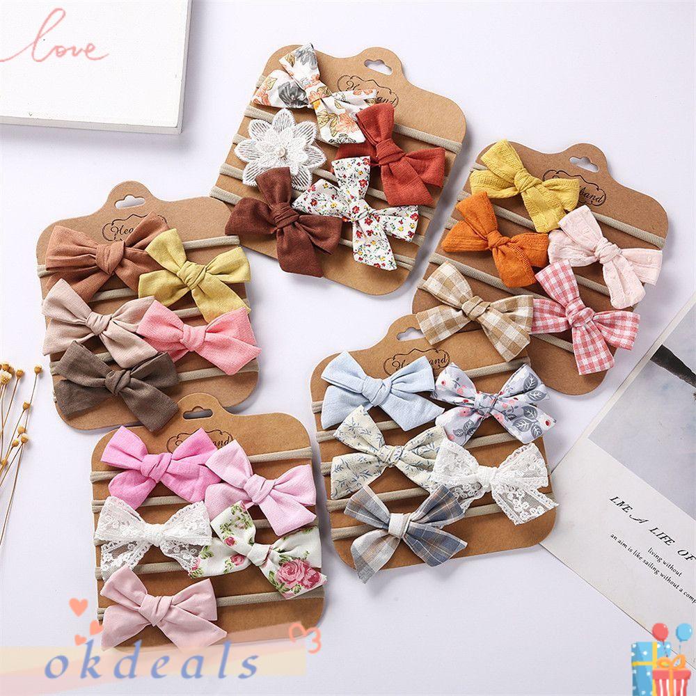 OKDEALS Set 5 Băng Đô Vải Mềm Co Giãn Dành Cho Bé