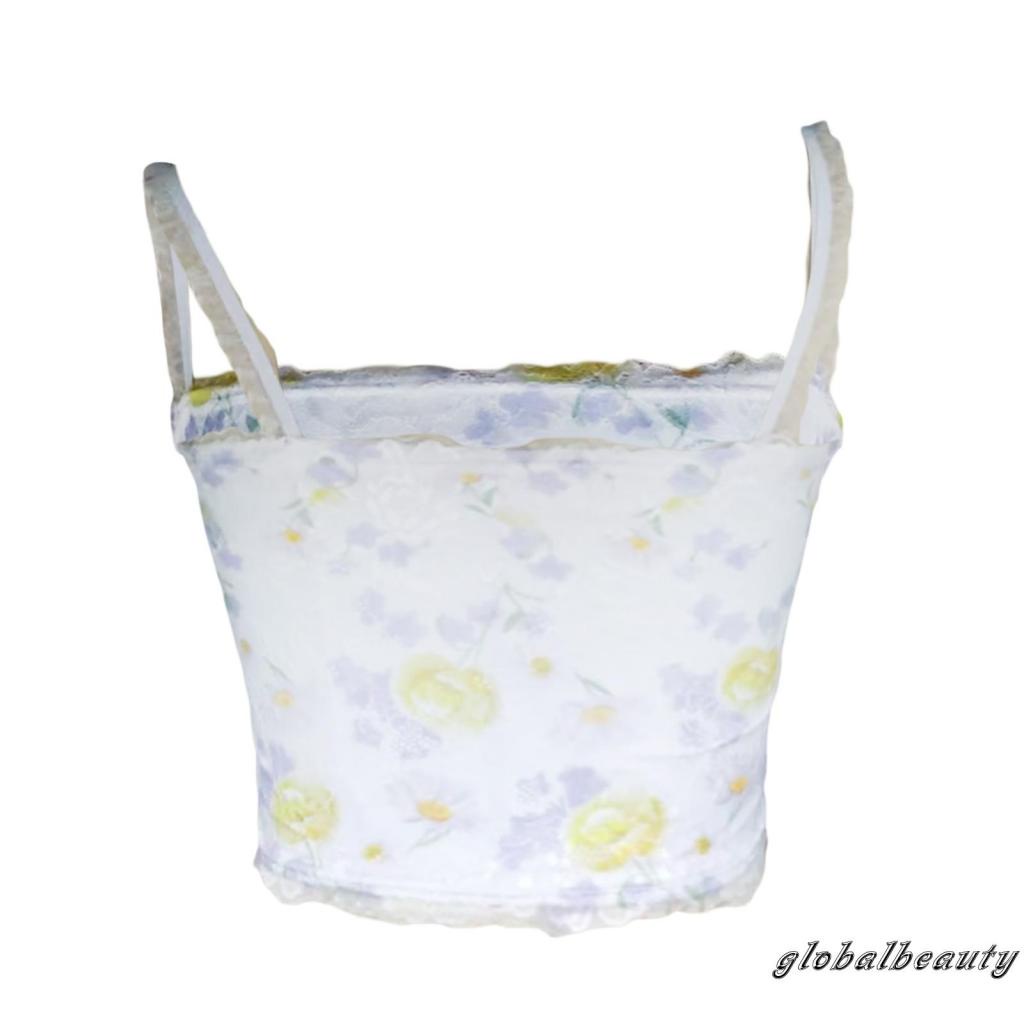 Áo Croptop Hai Dây Cổ Vuông In Họa Tiết Hoa Thời Trang Mùa Hè Cho Nữ