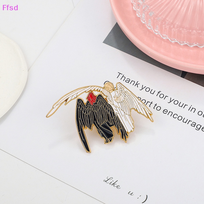 {Ffsd} Ghim Cài Áo Kim Loại Cứng Hình Thiên Thần Quỷ Và Quạ Bất Ngờ Tốt * Hàng Bán Chạy
