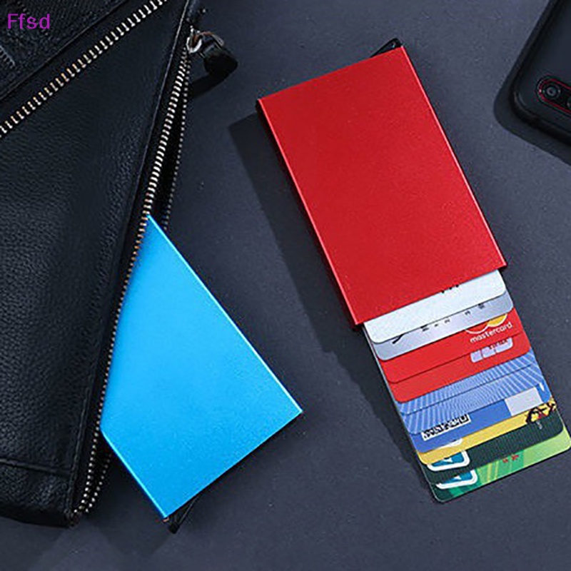 Ví Đựng Thẻ ID / Danh Thiếp Bằng Kim Loại Nhôm Mỏng Chống Trộm