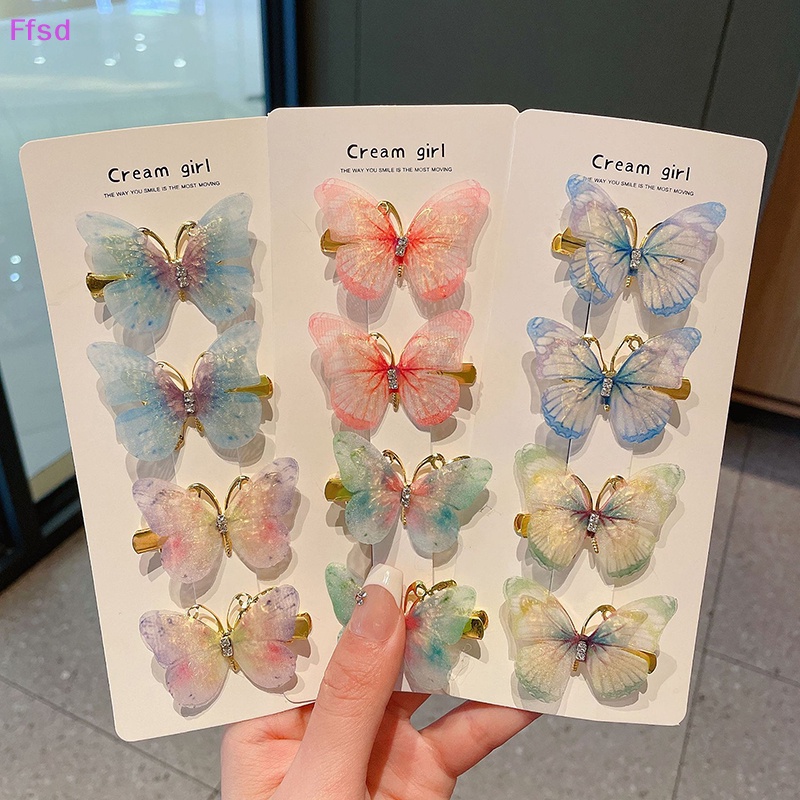 1 Cặp Kẹp Tóc Hình Bướm Dễ Thương Cho Bé Gái