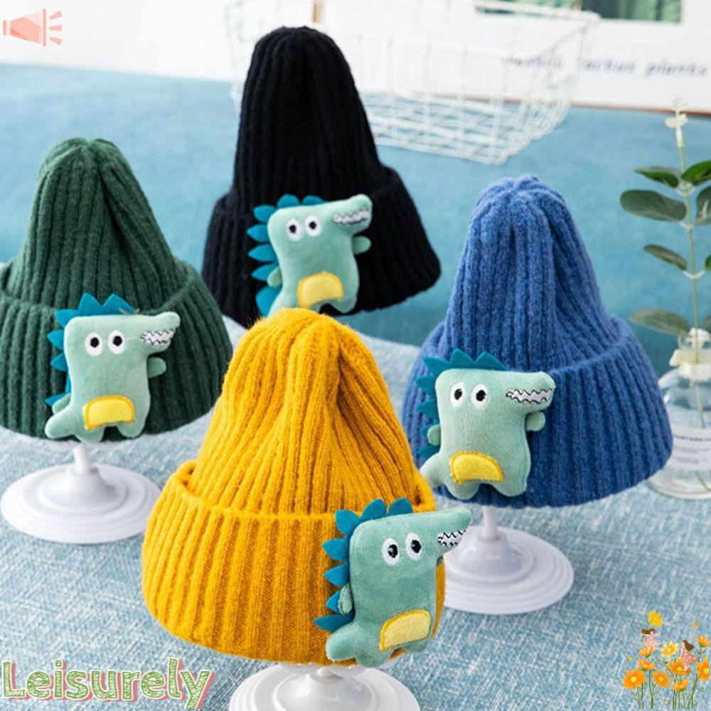 LEILY Mũ Đan Len Thủ Công Dày Dặn Mềm Mại Giữ Ấm Tai Cho Bé Trai