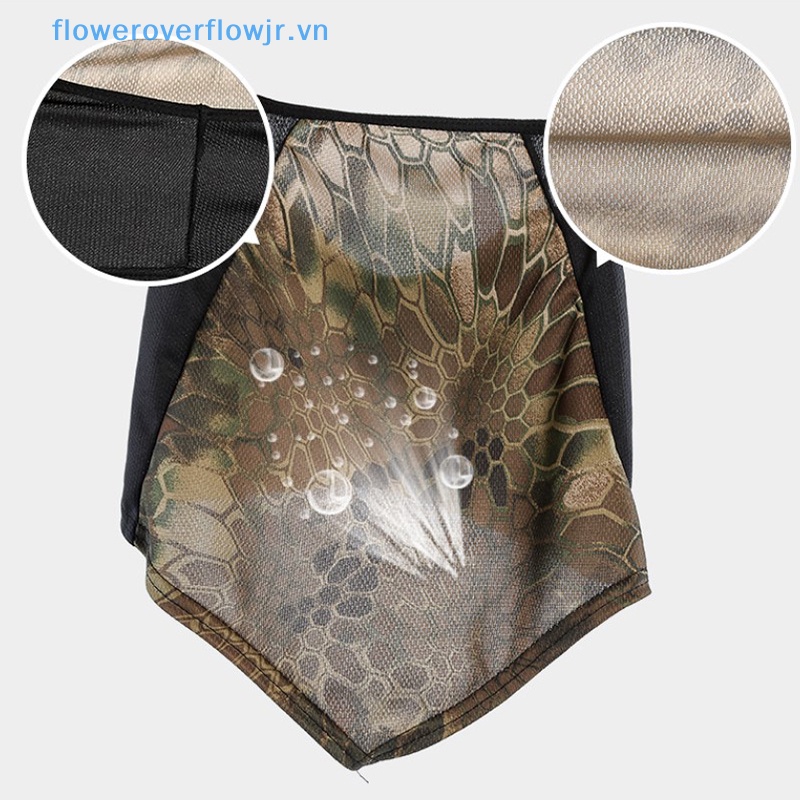 Fjr Mũ Trùm Đầu Kiêm Khẩu Trang Bằng Lụa Lạnh Chống Tia UV Họa Tiết Rằn Ri Phong Cách Quân Đội Dùng Khi Chạy Xe Mùa Hè
