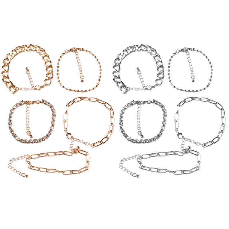 Ygt Set 5 Vòng Tay Đính Đá Đơn Giản Phong Cách Retro