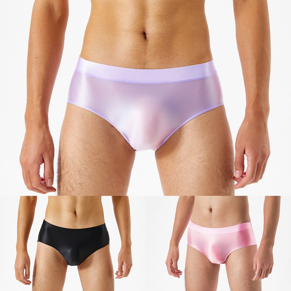 Quần Lót Nam Vải Satin Bóng Lưng Thấp Gợi Cảm