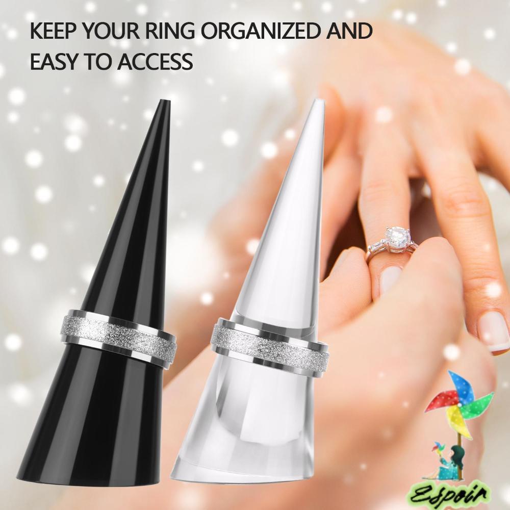 ESPO Giá Đỡ Trưng Bày Nhẫn Màu Đen Trong Suốt