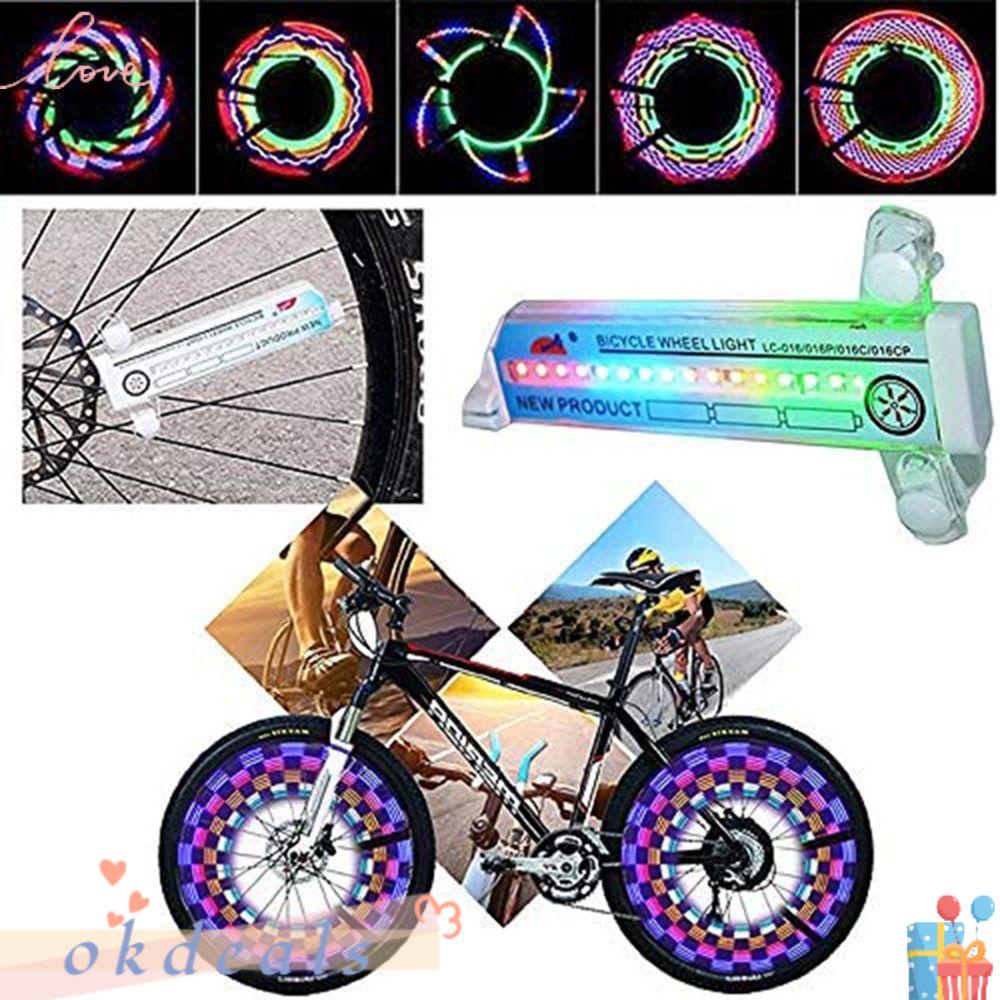 OKDEALS Đèn Led Tín Hiệu 32 Họa Tiết Gắn Bánh Xe Đạp