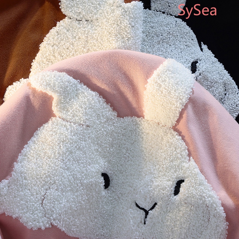 Áo Thun Ngắn Tay Cổ Tròn Họa Tiết Thỏ Đáng Yêu Thời Trang Mùa Hè Hàn Quốc Cho Nữ